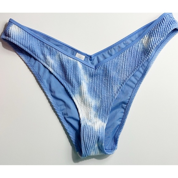 Aerie • NWT Crinkle Blue and White Women's Bikini Bottom - Picture 1 of 4